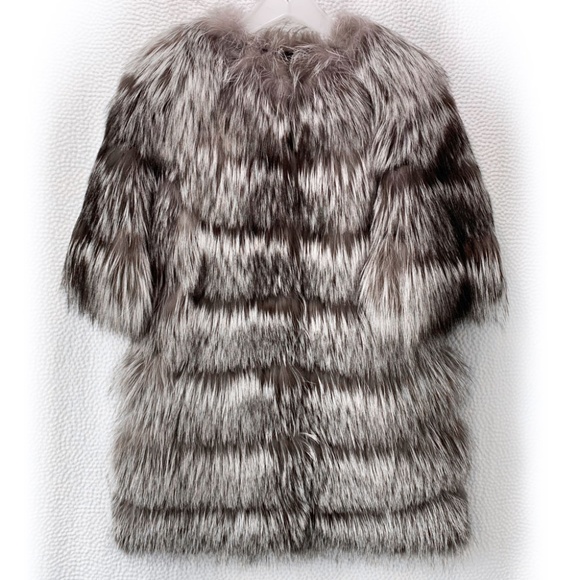 Russian Silver Fox Fur Coat - Picture 1 of 8